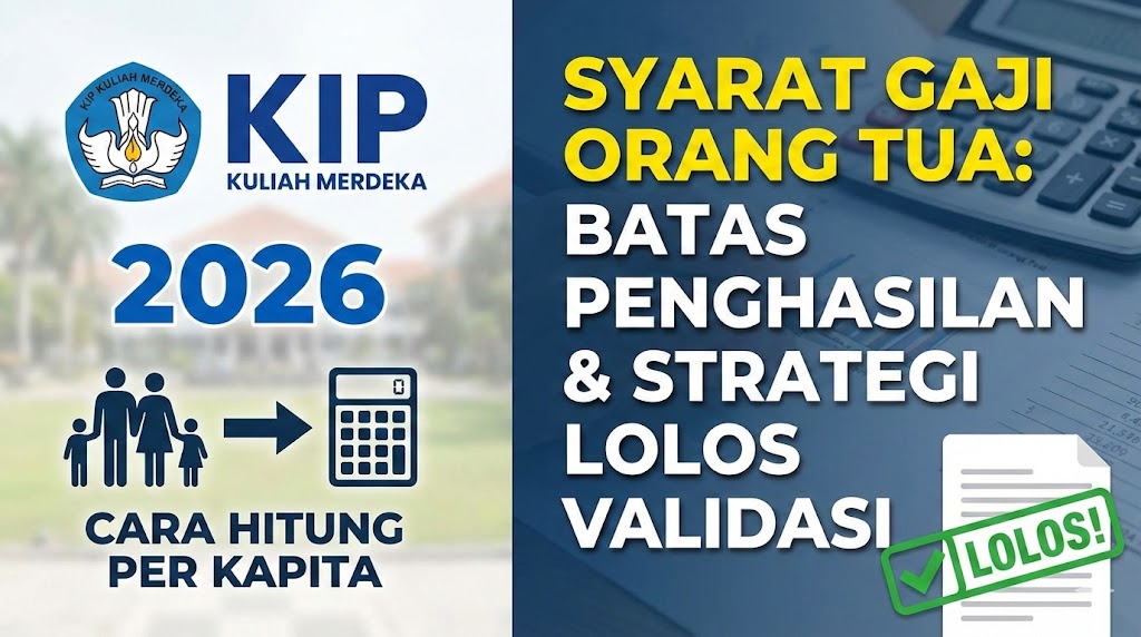 Syarat Gaji Orang Tua KIP Kuliah 2026: Batas Penghasilan, Cara Hitung Per Kapita, dan Strategi Lolos Validasi