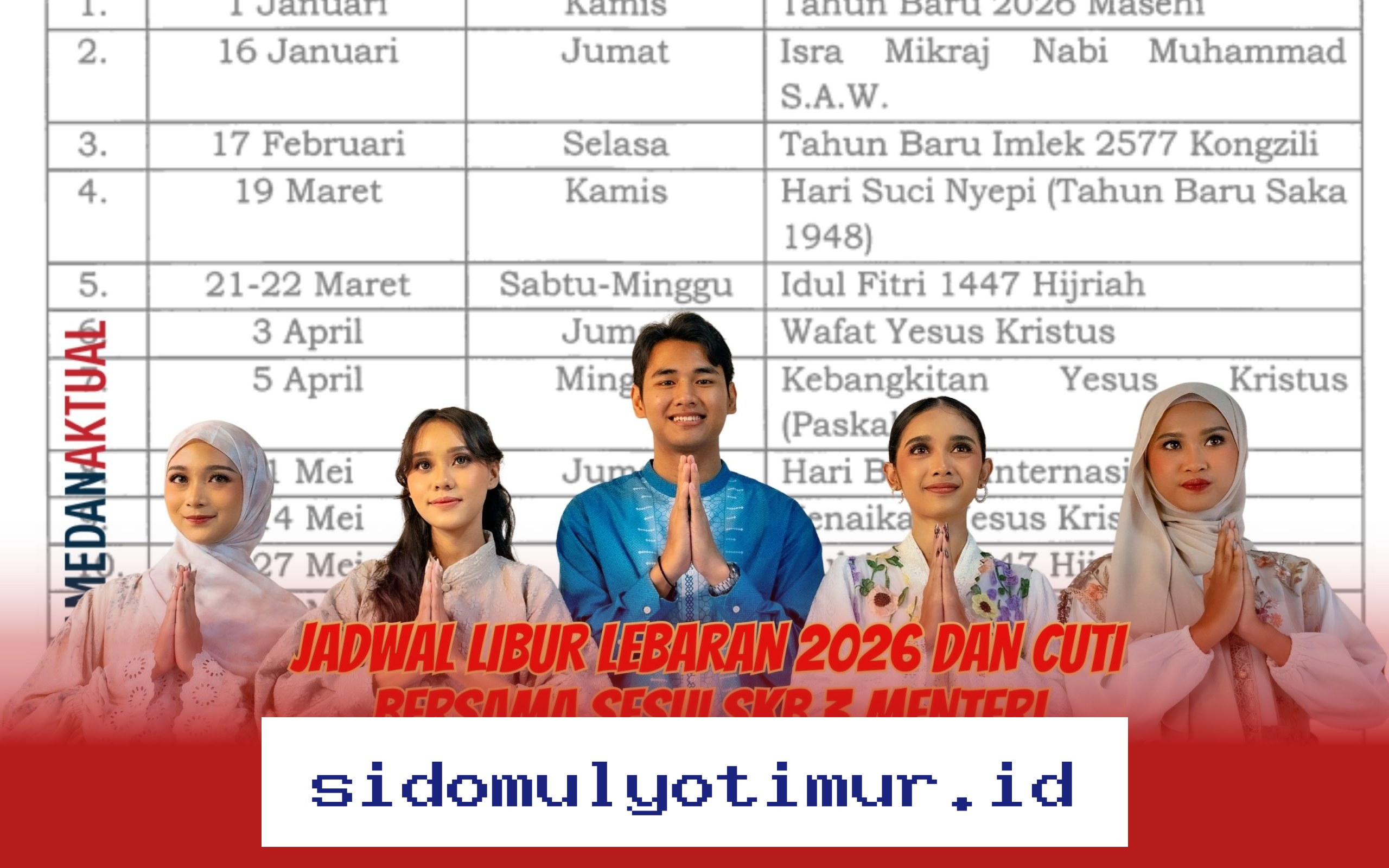 Jadwal Libur Lebaran 2026 dan Daftar Cuti Bersama Resmi dari SKB 3 Menteri!
